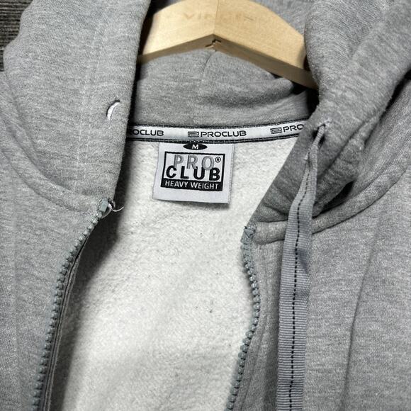 Pro Club Hoodie Men's M Gray Pullover Full Zip Hip Hop Urban - Picture 4 of 14